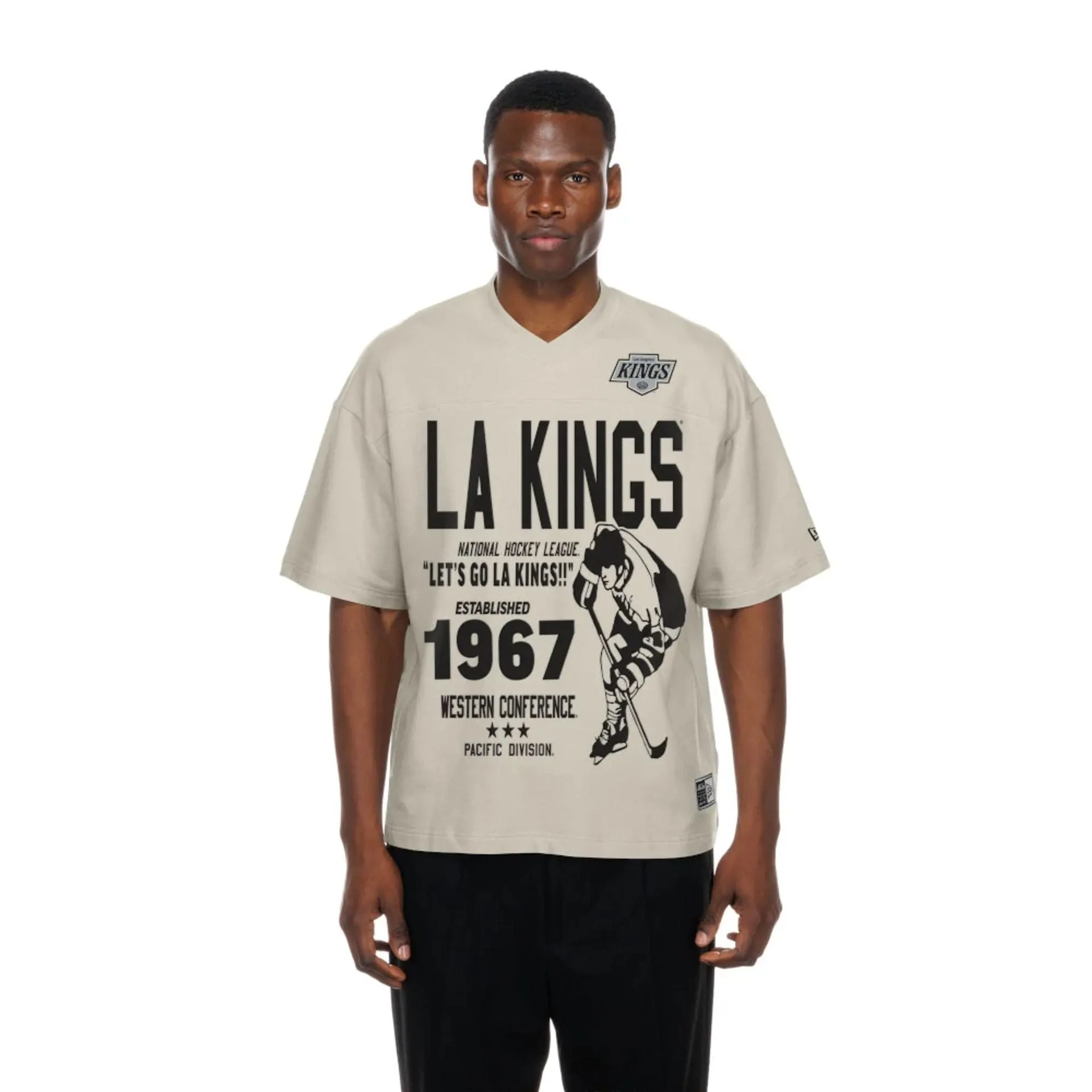 LA Kings NHL Throwback Prep Light Beige T-Shirt casual top