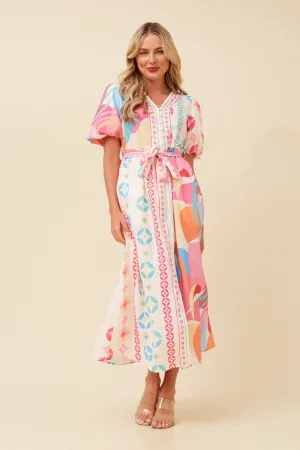 hypoallergenic TYNAN ABSTRACT PRINT MIDI DRESS