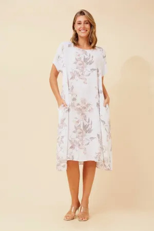 BATISTA FLORAL LINEN DRESS Street Elegance