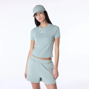 Womens New Era Slim Pastel Green T-Shirt Spandex Enhanced Elasticity Laser Cut Edges
