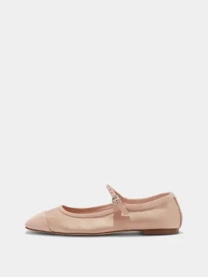Slip On Convenience Uma Satin Toe-Cap Mary-Jane Flats