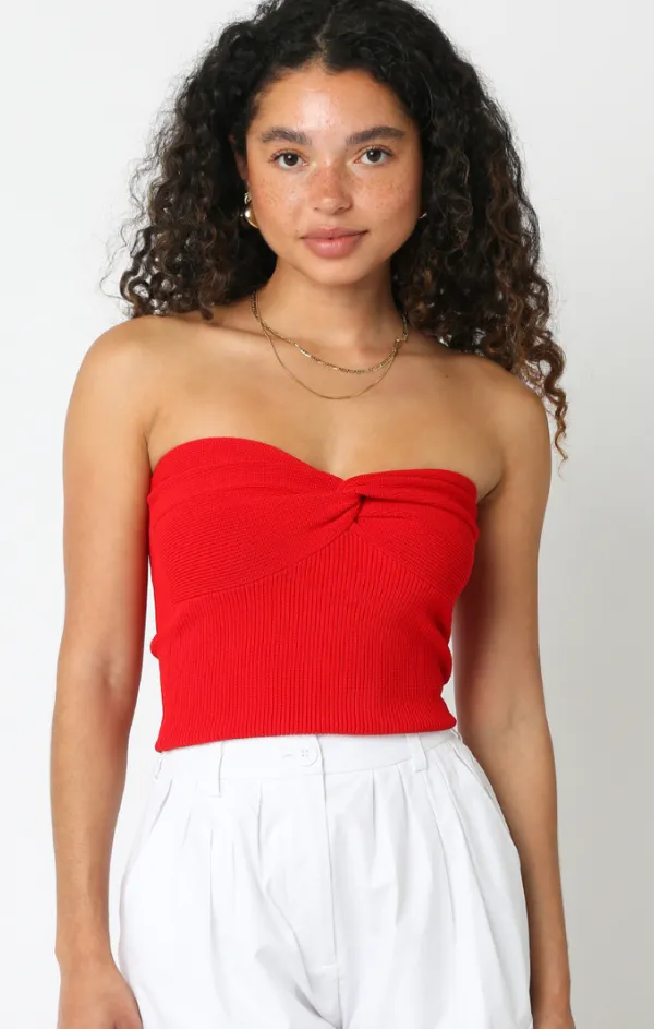 Sweetheart Ribbed Tube Top LightweightMaterial