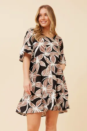 GENETTE FLORAL PRINT DRESS Flattering Lines
