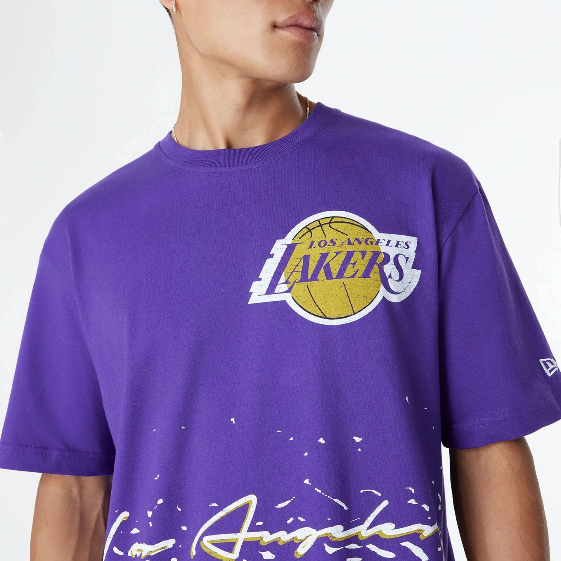 Stretch Jersey Knit LA Lakers Sport Classic Purple T-Shirt