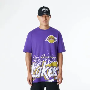 LA Lakers Sport Classic Purple T-Shirt Yarn Dyed Stripes Cool and Relaxed