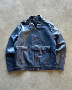 Layered Comfort Look Shrink resistant 1980s leather jacket (M)