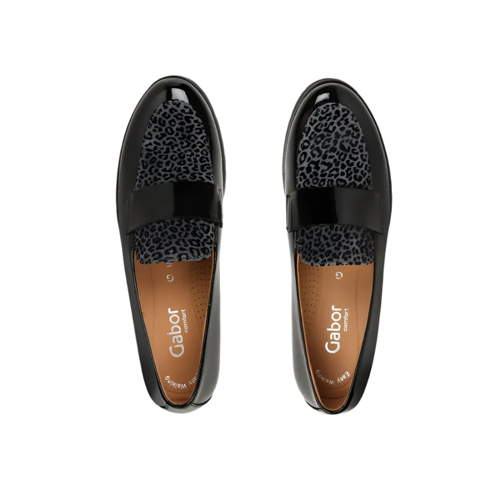 Gabor Womens Shoe 72.042.27 Black Patent/Anthracite Wear Often Active Fit