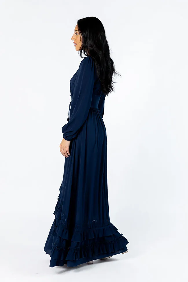 Daily Silhouette Midnight Mood Lucky To Have You Navy Maxi Dress SALE