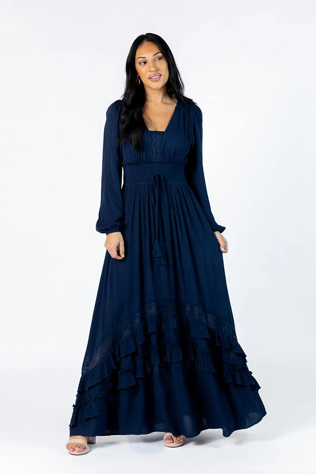 Lucky To Have You Navy Maxi Dress SALE Office Glam