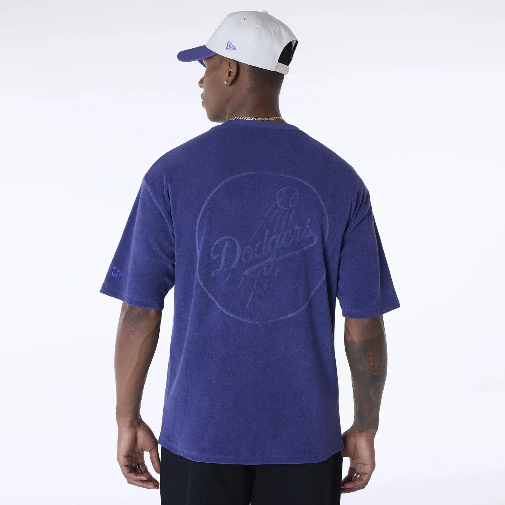 LA Dodgers MLB Towelling Dark Blue Oversized T-Shirt TemperatureControl Fabric
