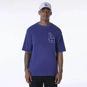 LA Dodgers MLB Towelling Dark Blue Oversized T-Shirt Subtle Details