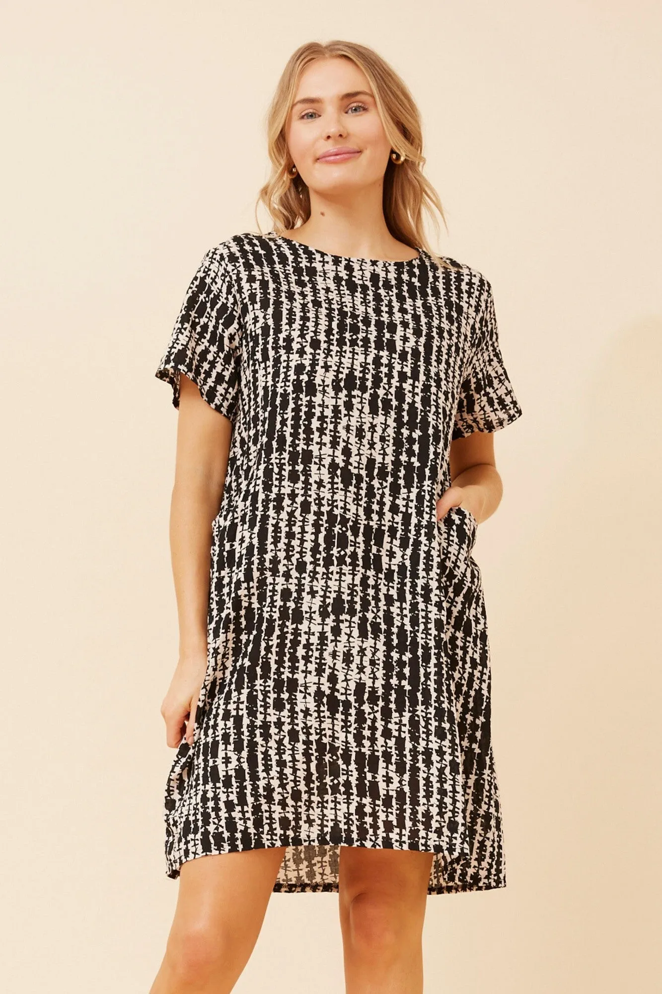 Chill Detail VINE ABSTRACT PRINT SHIFT DRESS