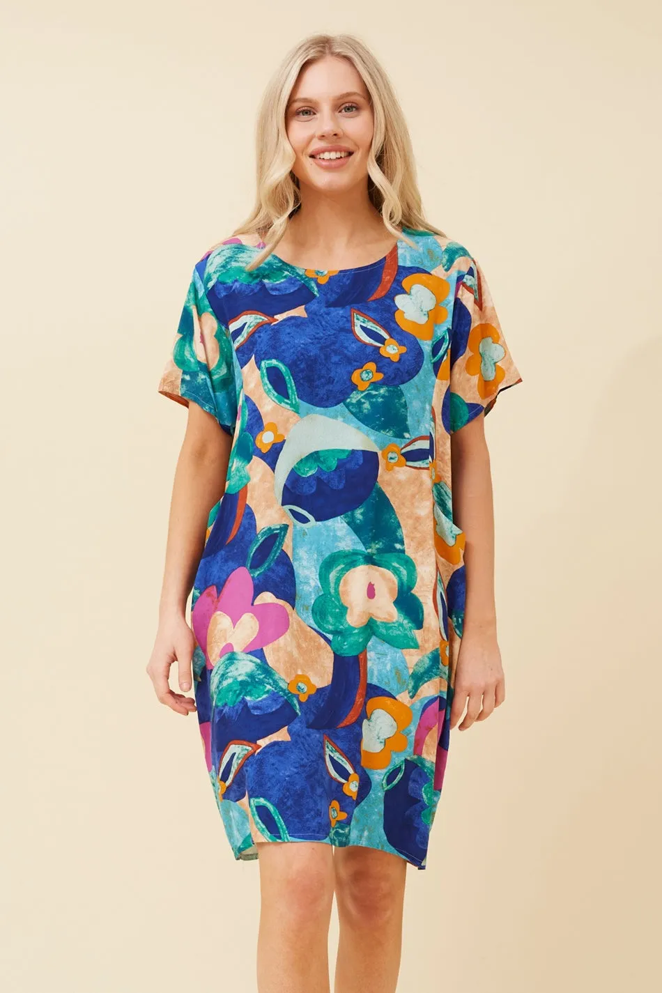 VINE SHIFT DRESS Sheer Overlay