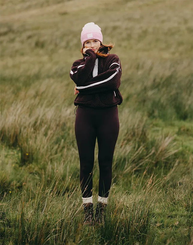 Industry Fleece Half Zip in Mocha Bean Commute Look