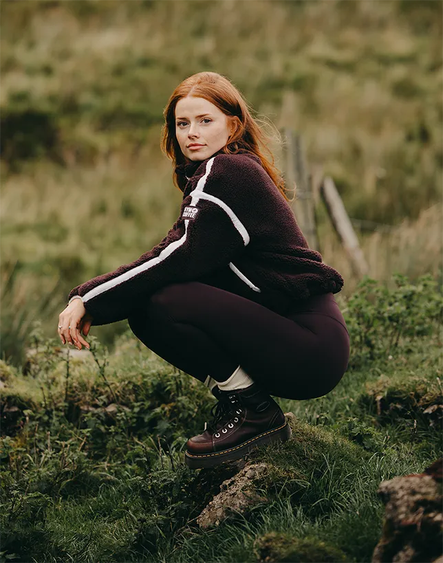 Style Moment Industry Fleece Half Zip in Mocha Bean