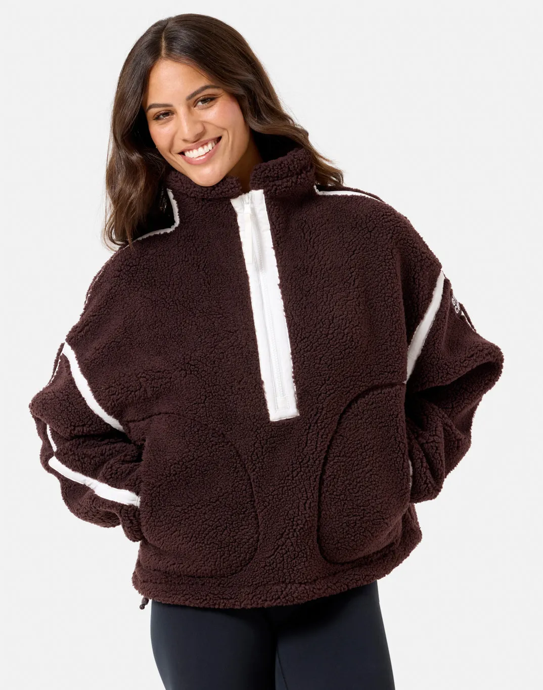 Industry Fleece Half Zip in Mocha Bean Moisture control City Daywear