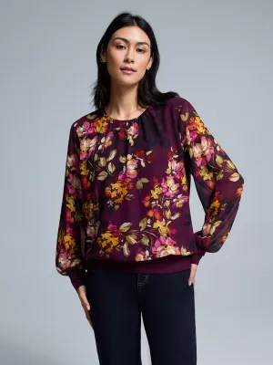 FastDrying Inner Layer SeamlessFit Floral Chiffon Popover Top