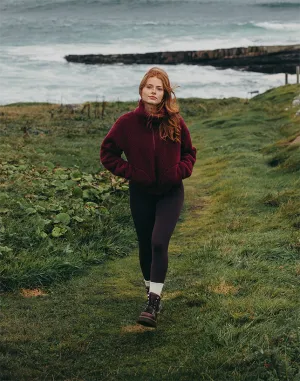 Mild Wind Industry Fleece High Collar Jacket in Cherry Crush