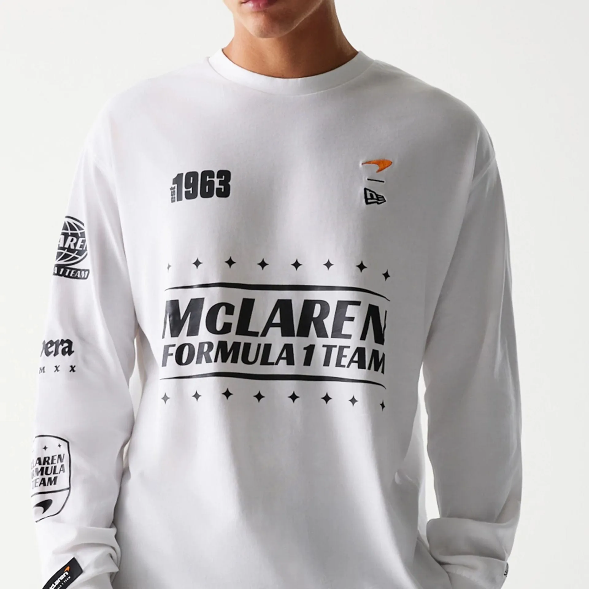 Relaxed Everyday Wear McLaren Racing White Long Sleeve T-Shirt