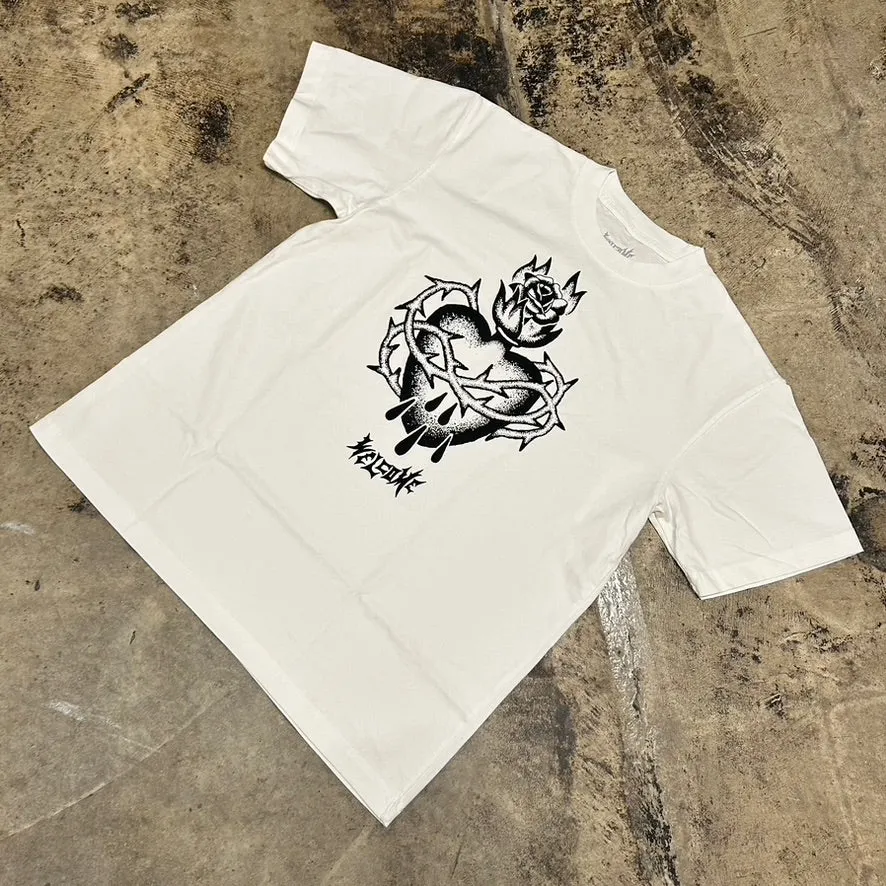 WELCOME HALLOWED TEE (WHITE) Relaxed Blouse AntiStatic Lining