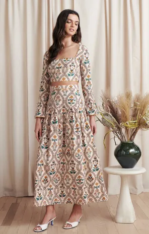 Wila Marigold Tile Midi Skirt Set Love Glow Ultraviolet Protection