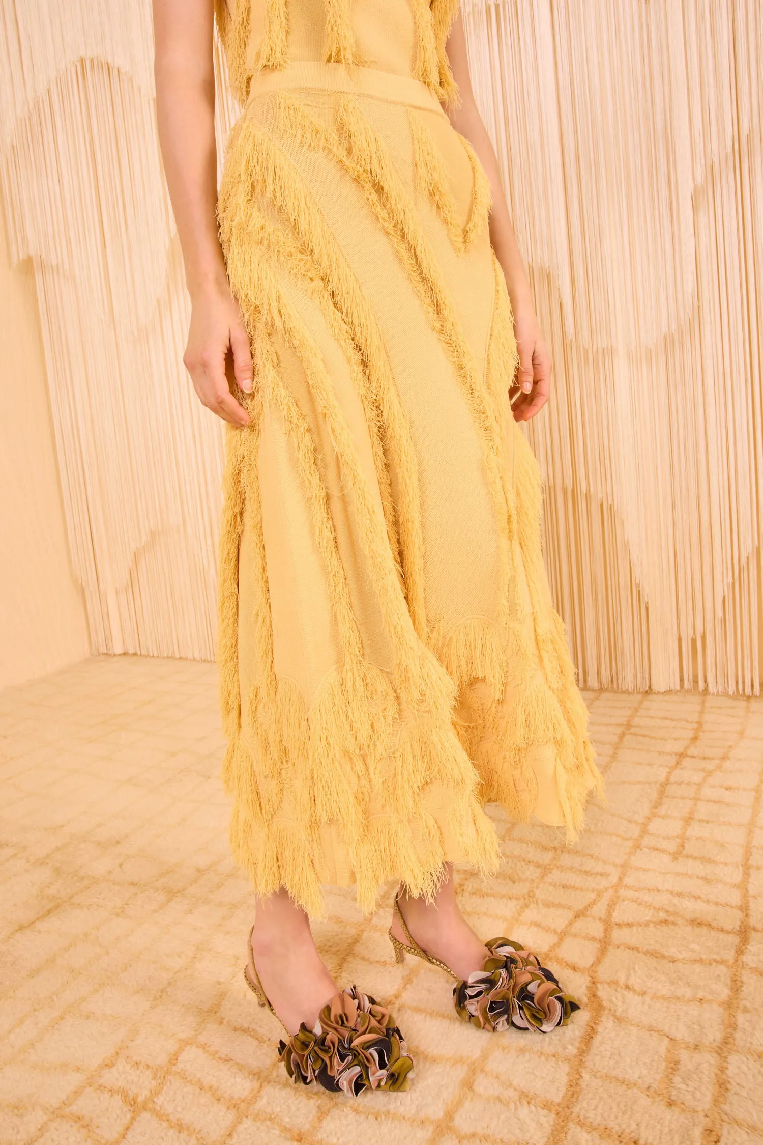 Astrid Knit Maxi Skirt - Goldfinch Peace Core