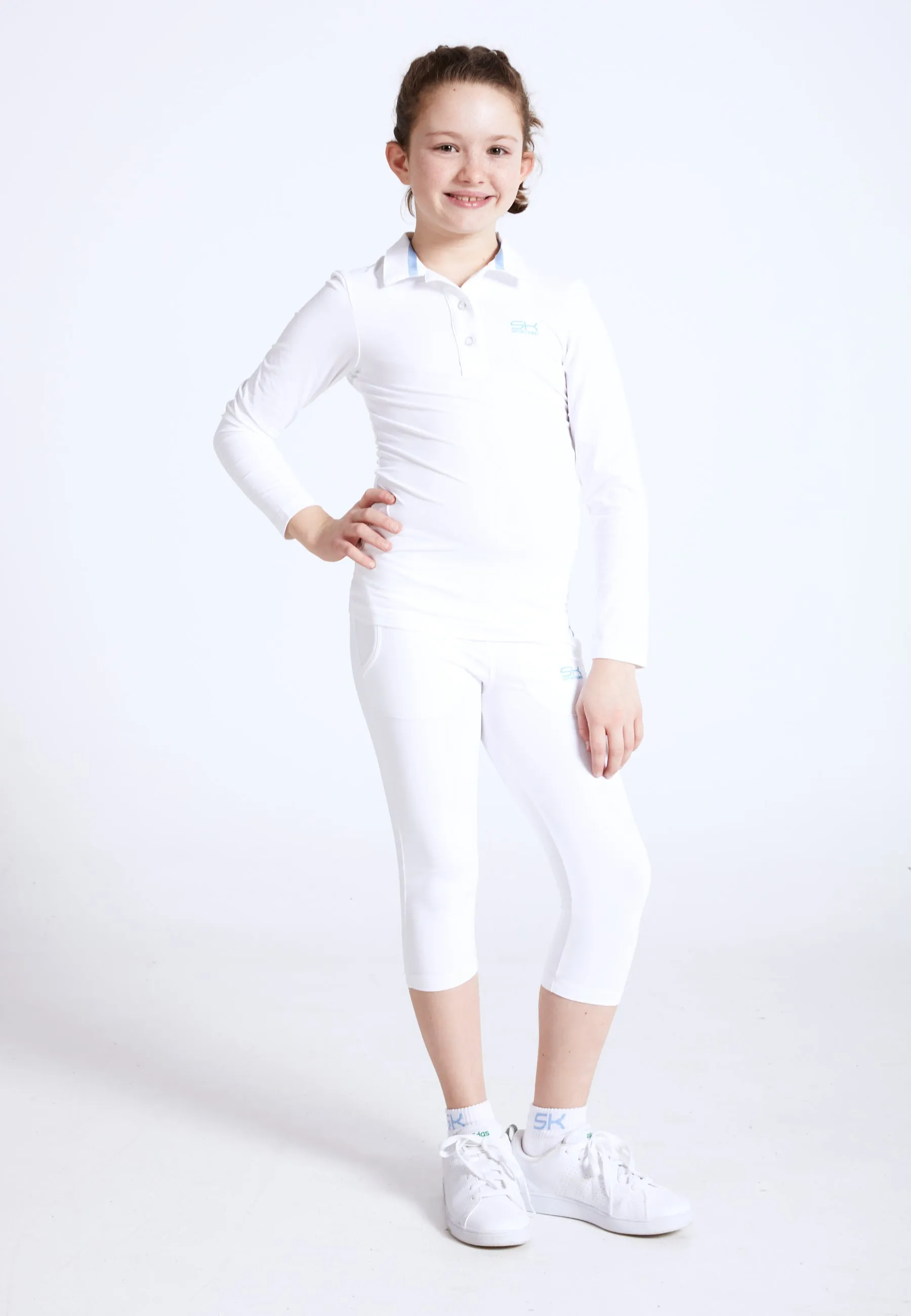 Spring Freshness Women Tennis Longsleeve Polo Shirt, white