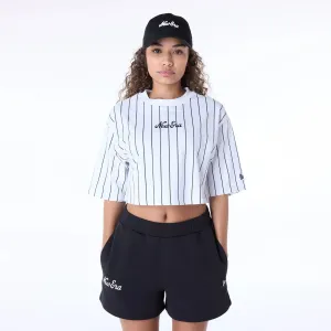 Cozy and Light Womens New Era Pinstripe White T-Shirt