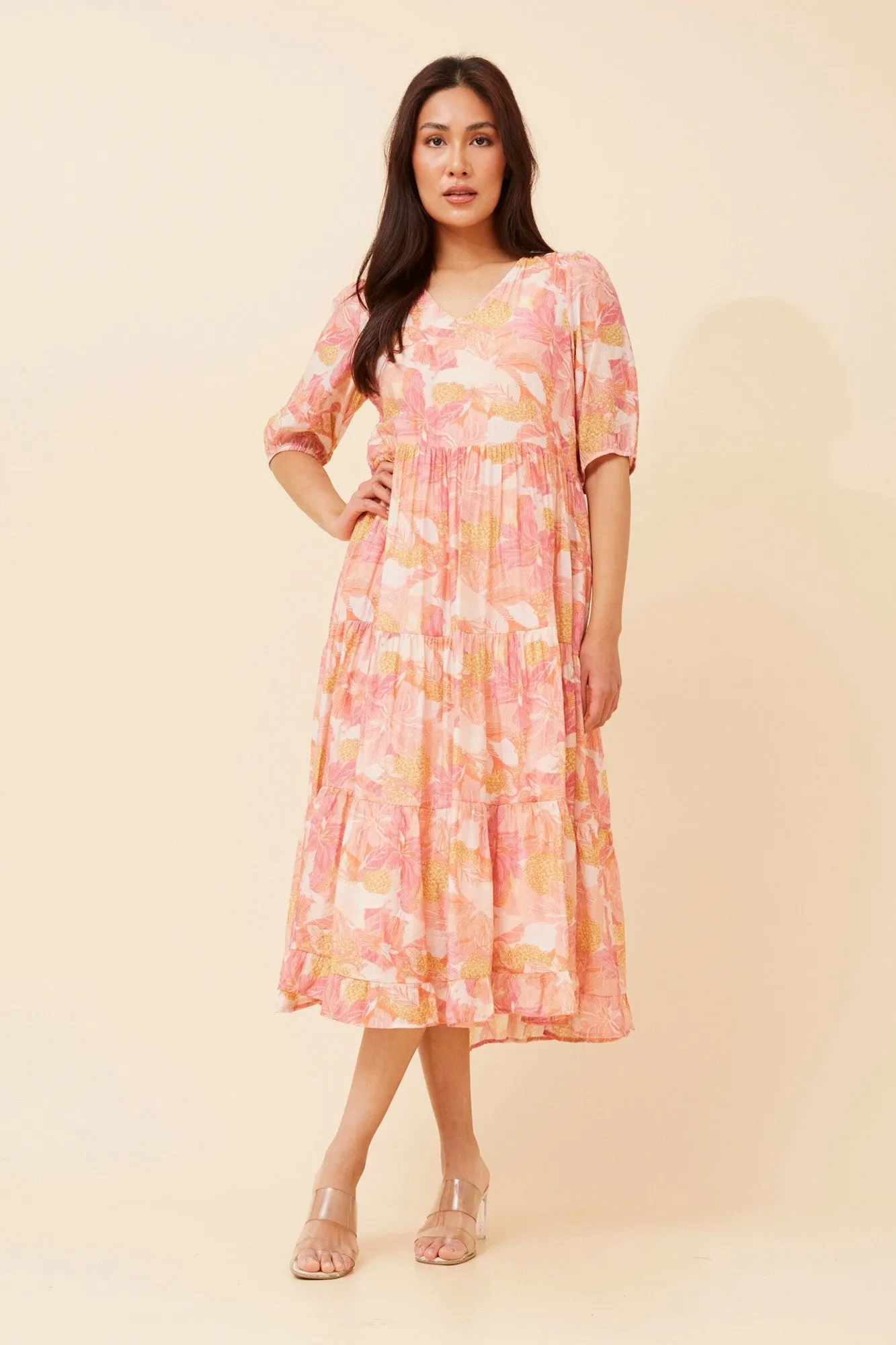 ZIAN FLORAL MIDI DRESS Feminine Touch
