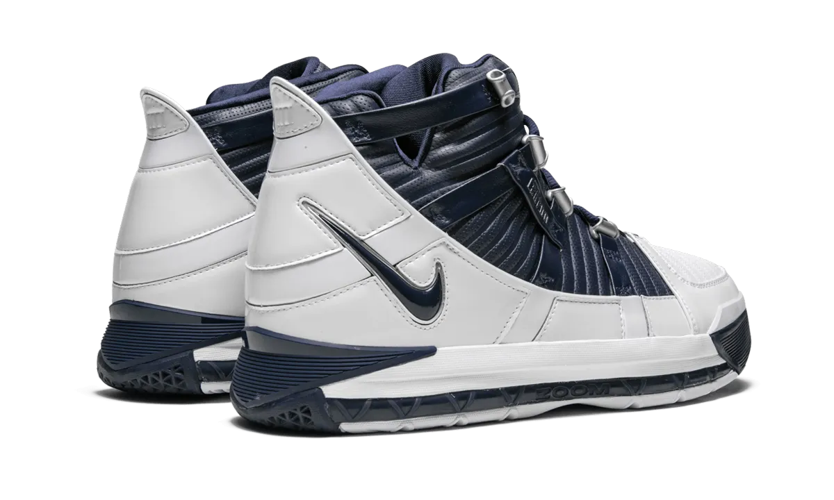 Zoom Lebron 3 QS "White/Navy" Pastel color option hard - sole shoes